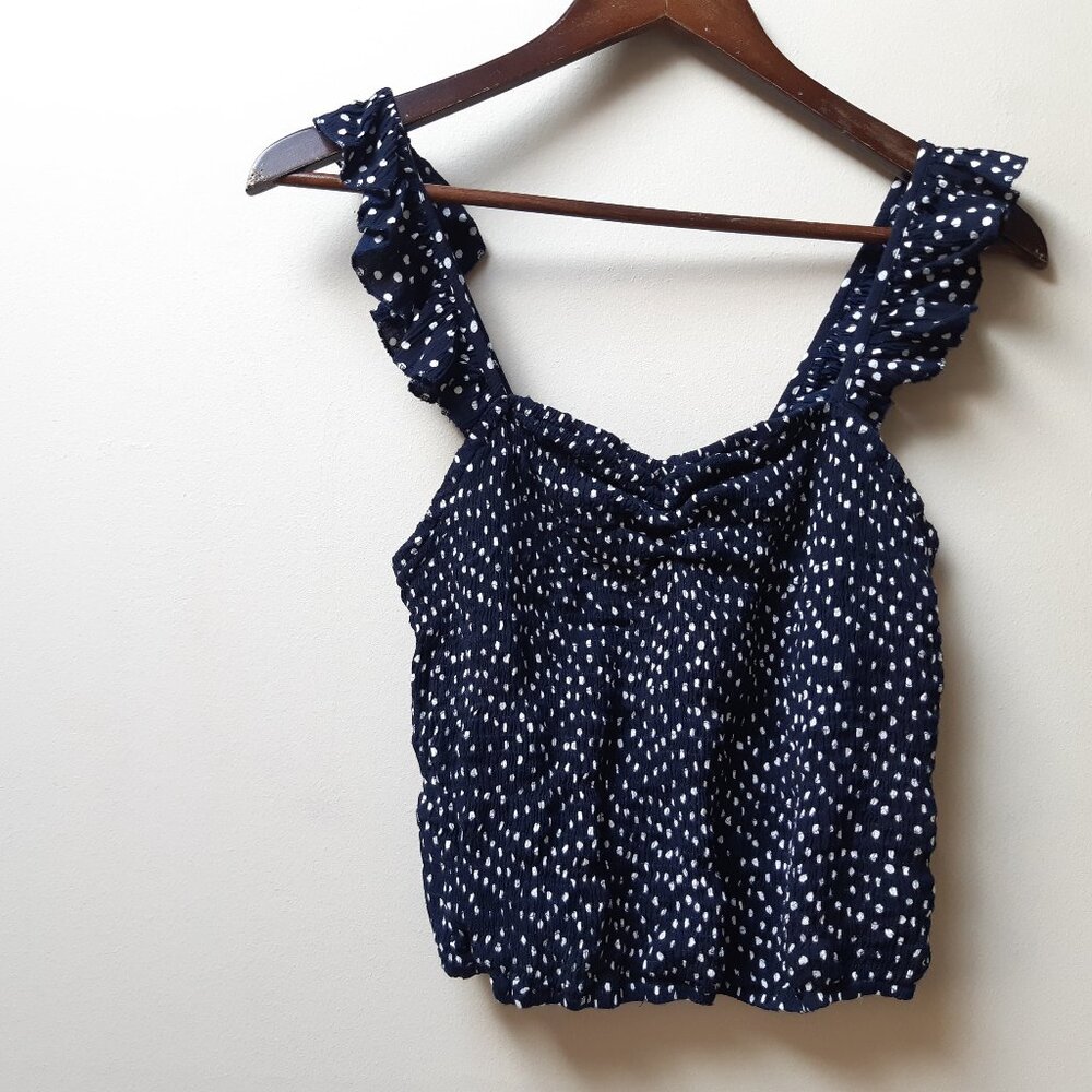 Navy Polka Dot Women's Top